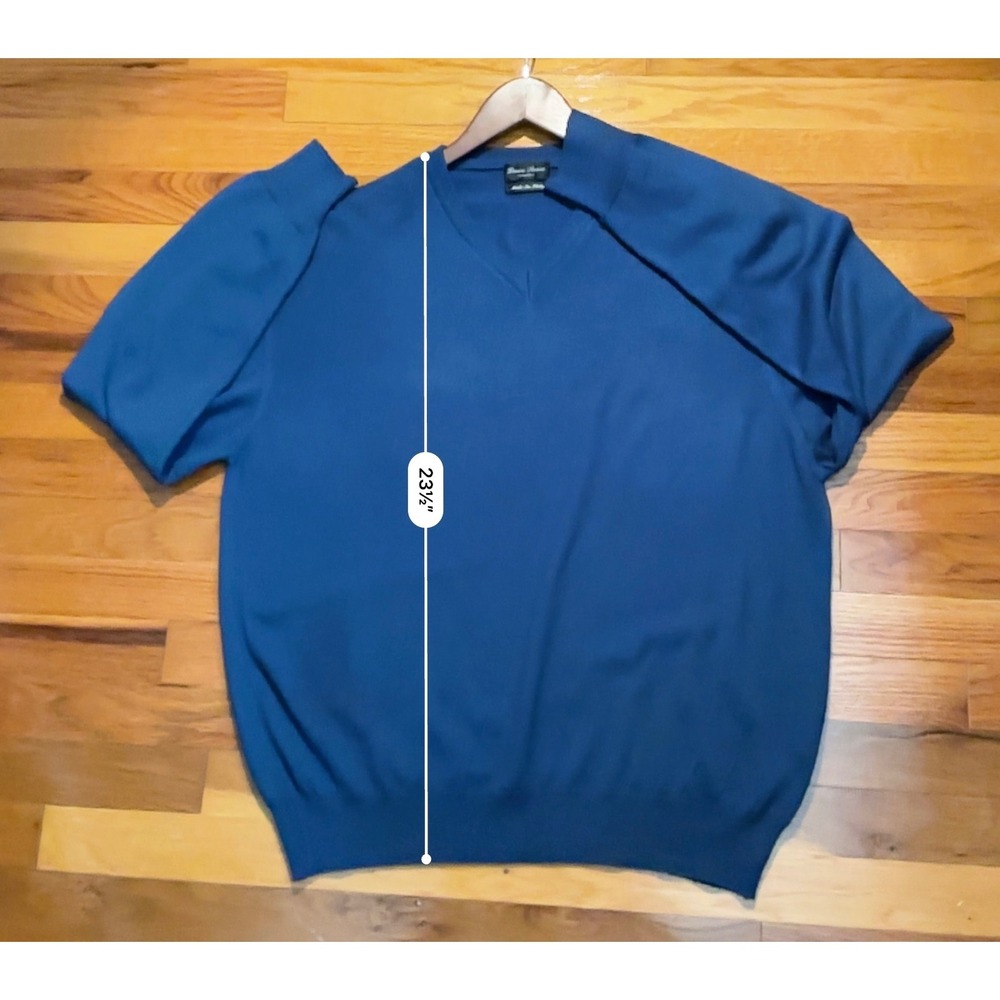 Linea Rosso Signature Designer Mens Blue V Neck Sweater XL Wool Blend Italy - Picture 8 of 9